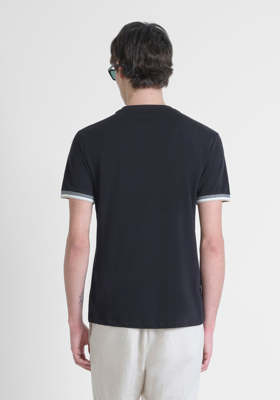 T-SHIRT REGULAR FIT DE PUNTO DE ALGODÓN PURO CON MONOGRAMA ESTAMPADO