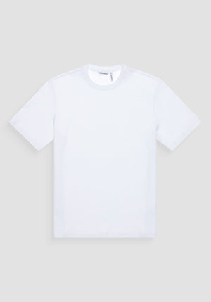 T-SHIRT RELAXED FIT DE PUNTO DE ALGODÓN PURO CON ESTAMPADO MINIMALISTA Y LOGOTIPO EN LA PARTE TRASERA