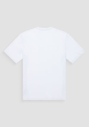 T-SHIRT RELAXED FIT DE PUNTO DE ALGODÓN PURO CON ESTAMPADO MINIMALISTA Y LOGOTIPO EN LA PARTE TRASERA