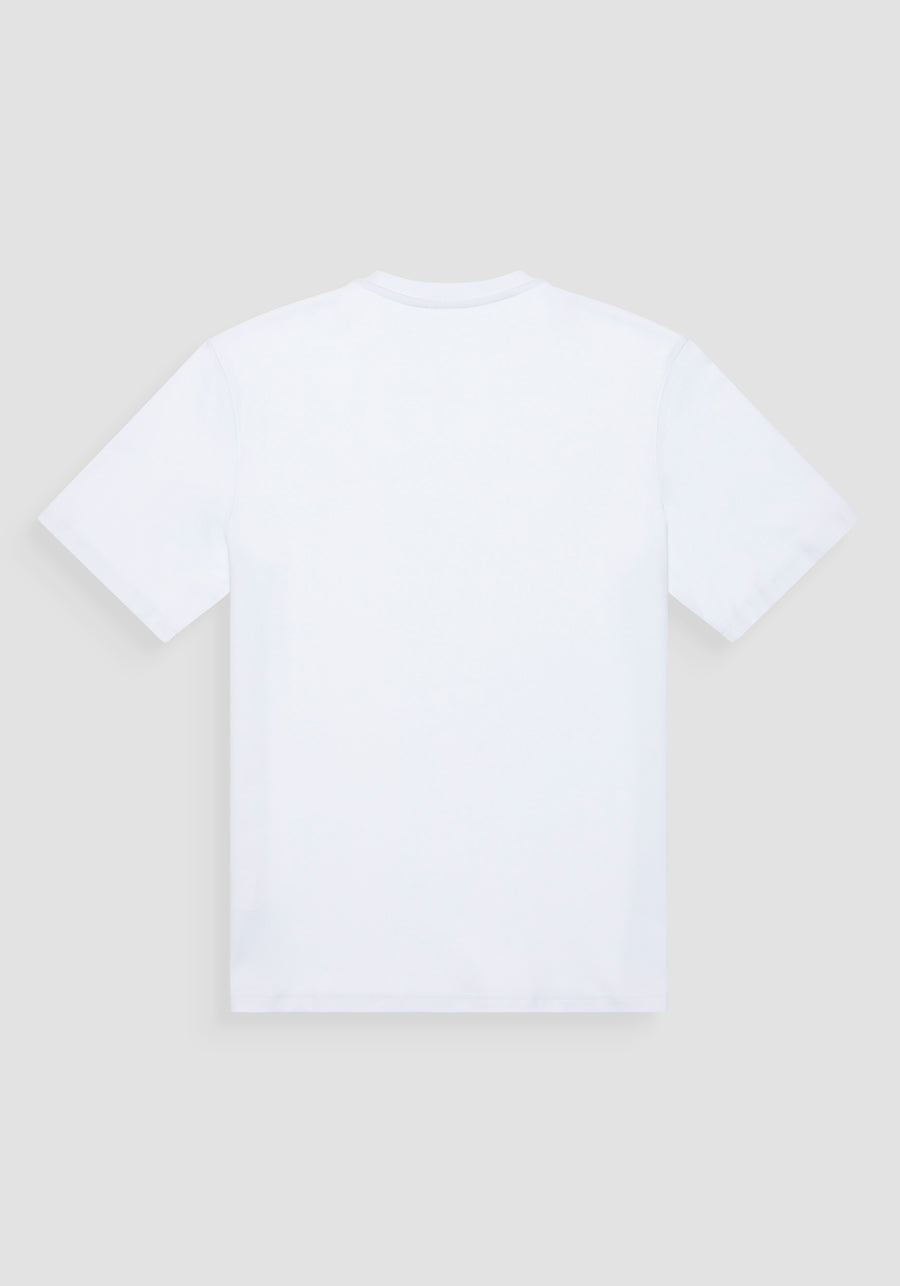 T-SHIRT RELAXED FIT DE PUNTO DE ALGODÓN PURO CON ESTAMPADO MINIMALISTA Y LOGOTIPO EN LA PARTE TRASERA
