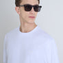 T-SHIRT RELAXED FIT DE PUNTO DE ALGODÓN PURO CON ESTAMPADO MINIMALISTA Y LOGOTIPO EN LA PARTE TRASERA