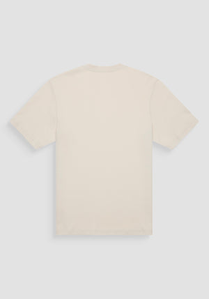T-SHIRT RELAXED FIT DE PUNTO DE ALGODÓN PURO CON ESTAMPADO MINIMALISTA Y LOGOTIPO EN LA PARTE TRASERA