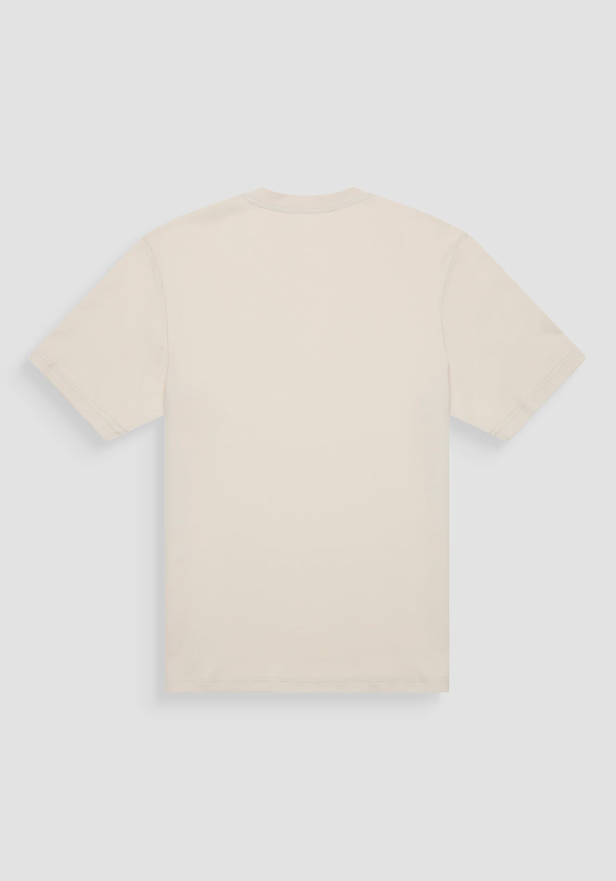 T-SHIRT RELAXED FIT DE PUNTO DE ALGODÓN PURO CON ESTAMPADO MINIMALISTA Y LOGOTIPO EN LA PARTE TRASERA