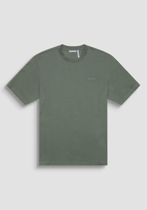 T-SHIRT RELAXED FIT DE PUNTO DE ALGODÓN PURO CON ESTAMPADO MINIMALISTA Y LOGOTIPO EN LA PARTE TRASERA