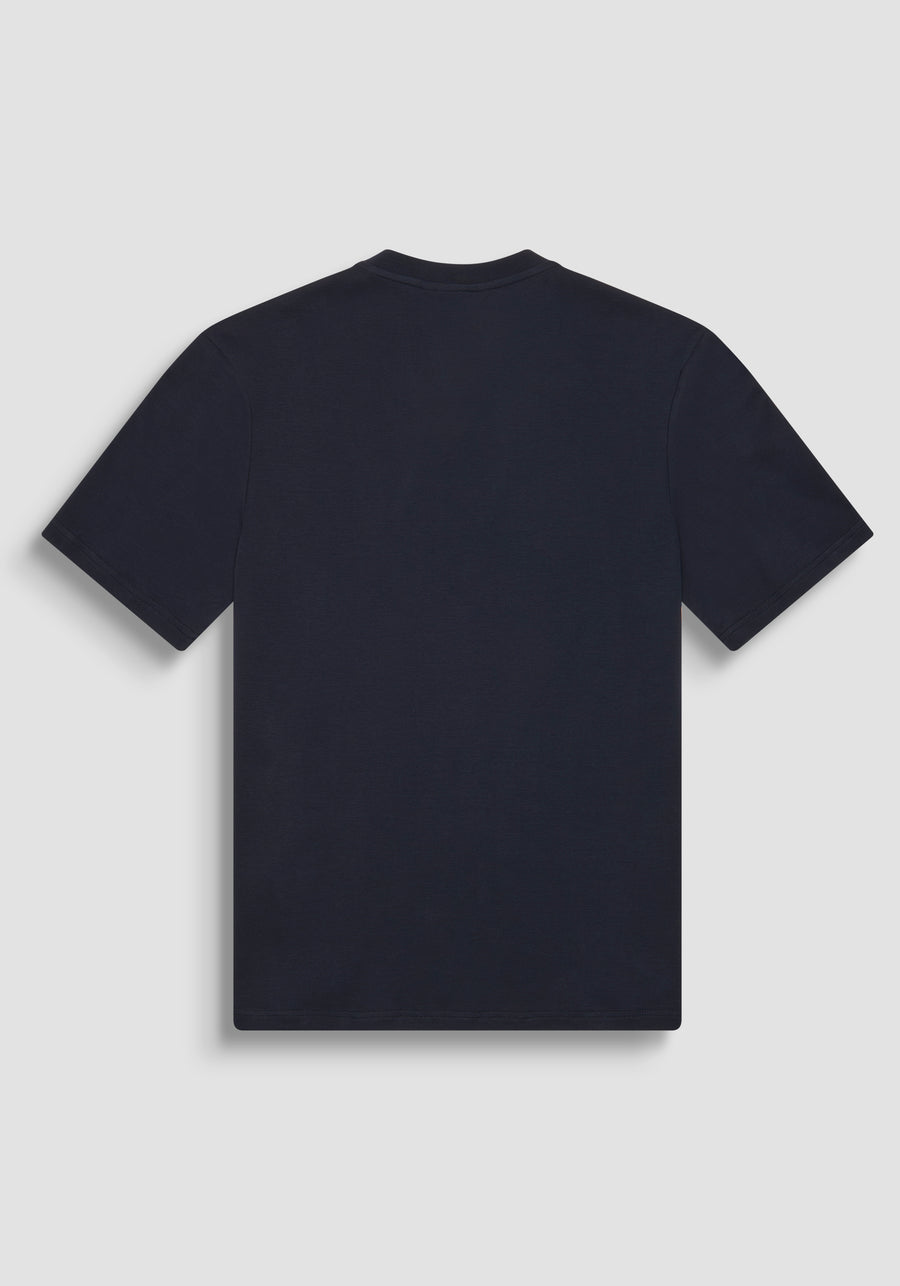 T-SHIRT RELAXED FIT DE PUNTO DE ALGODÓN PURO CON ESTAMPADO MINIMALISTA Y LOGOTIPO EN LA PARTE TRASERA