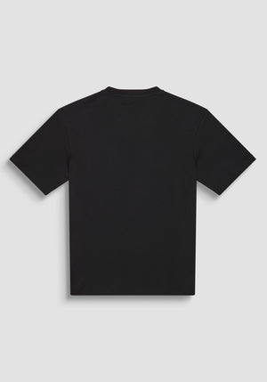 T-SHIRT RELAXED FIT DE PUNTO DE ALGODÓN PURO CON ESTAMPADO MINIMALISTA Y LOGOTIPO EN LA PARTE TRASERA