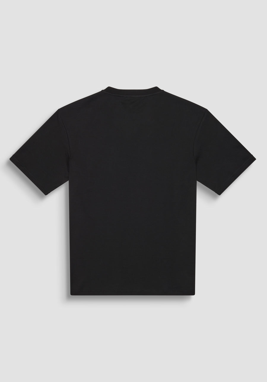 T-SHIRT RELAXED FIT DE PUNTO DE ALGODÓN PURO CON ESTAMPADO MINIMALISTA Y LOGOTIPO EN LA PARTE TRASERA