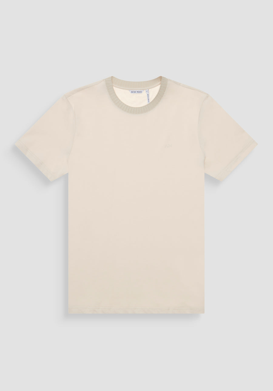 T-SHIRT RELAXED DE PUNTO DE ALGODÓN CON LOGOTIPO EN RELIEVE TONO SOBRE TONO