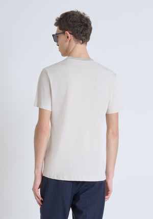 T-SHIRT RELAXED DE PUNTO DE ALGODÓN CON LOGOTIPO EN RELIEVE TONO SOBRE TONO
