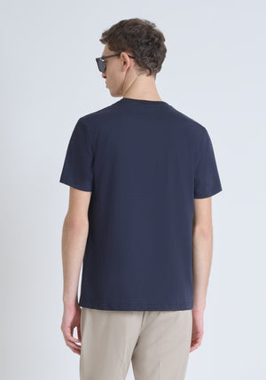 T-SHIRT RELAXED DE PUNTO DE ALGODÓN CON LOGOTIPO EN RELIEVE TONO SOBRE TONO