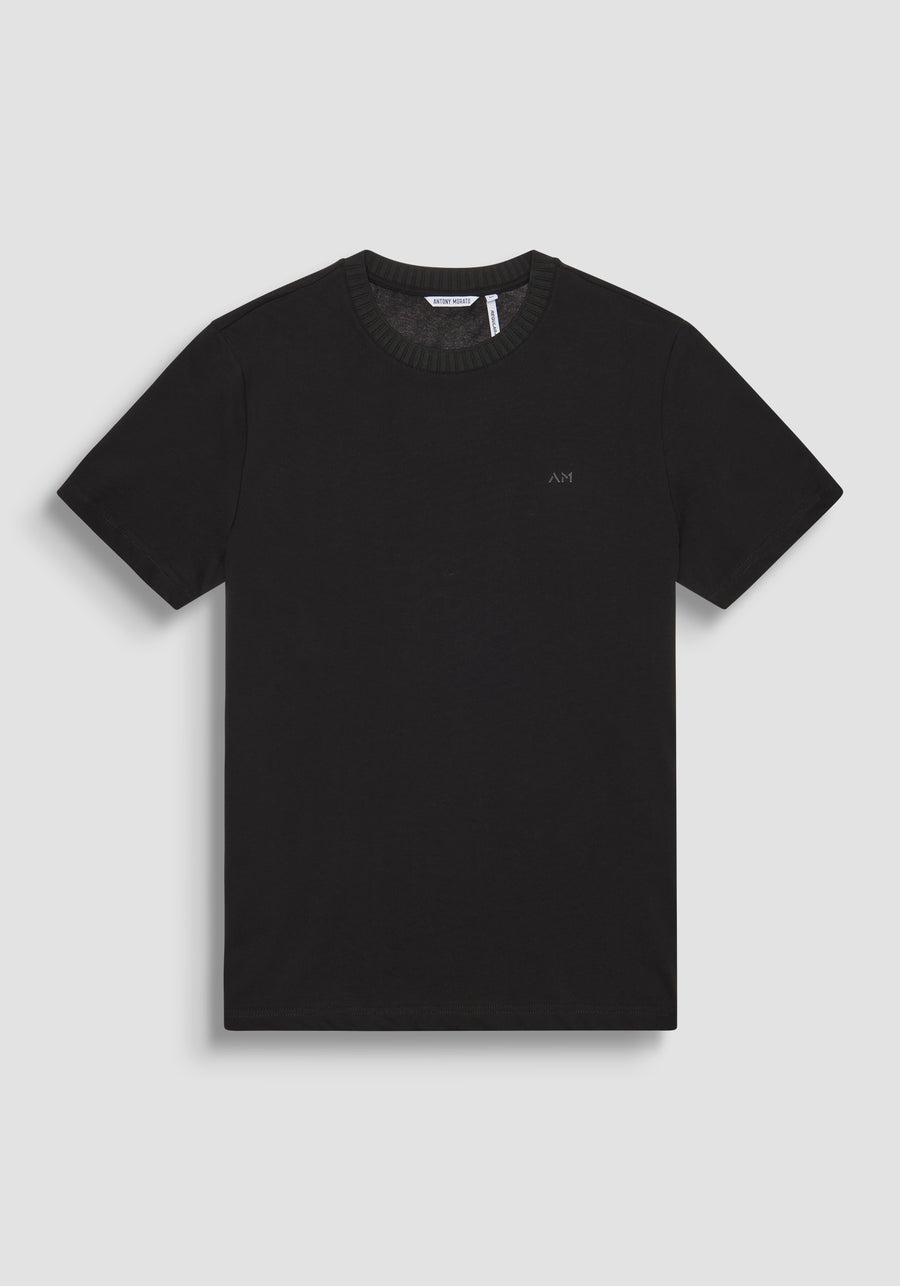 T-SHIRT RELAXED DE PUNTO DE ALGODÓN CON LOGOTIPO EN RELIEVE TONO SOBRE TONO