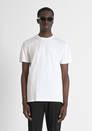 T-SHIRT REGULAR FIT DE PUNTO DE ALGODÓN 100 % CON CUELLO ACANALADO Y MONOGRAMA A JUEGO