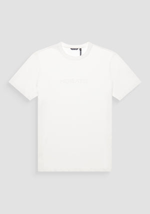 T-SHIRT REGULAR FIT DE PUNTO DE ALGODÓN 100 % CON CUELLO ACANALADO Y MONOGRAMA A JUEGO