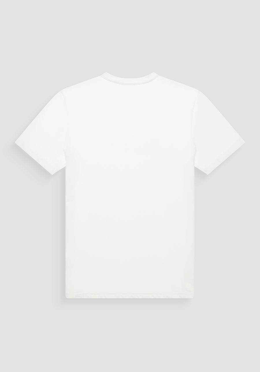 T-SHIRT REGULAR FIT DE PUNTO DE ALGODÓN 100 % CON CUELLO ACANALADO Y MONOGRAMA A JUEGO