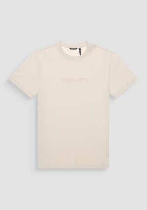 T-SHIRT REGULAR FIT DE PUNTO DE ALGODÓN 100 % CON CUELLO ACANALADO Y MONOGRAMA A JUEGO
