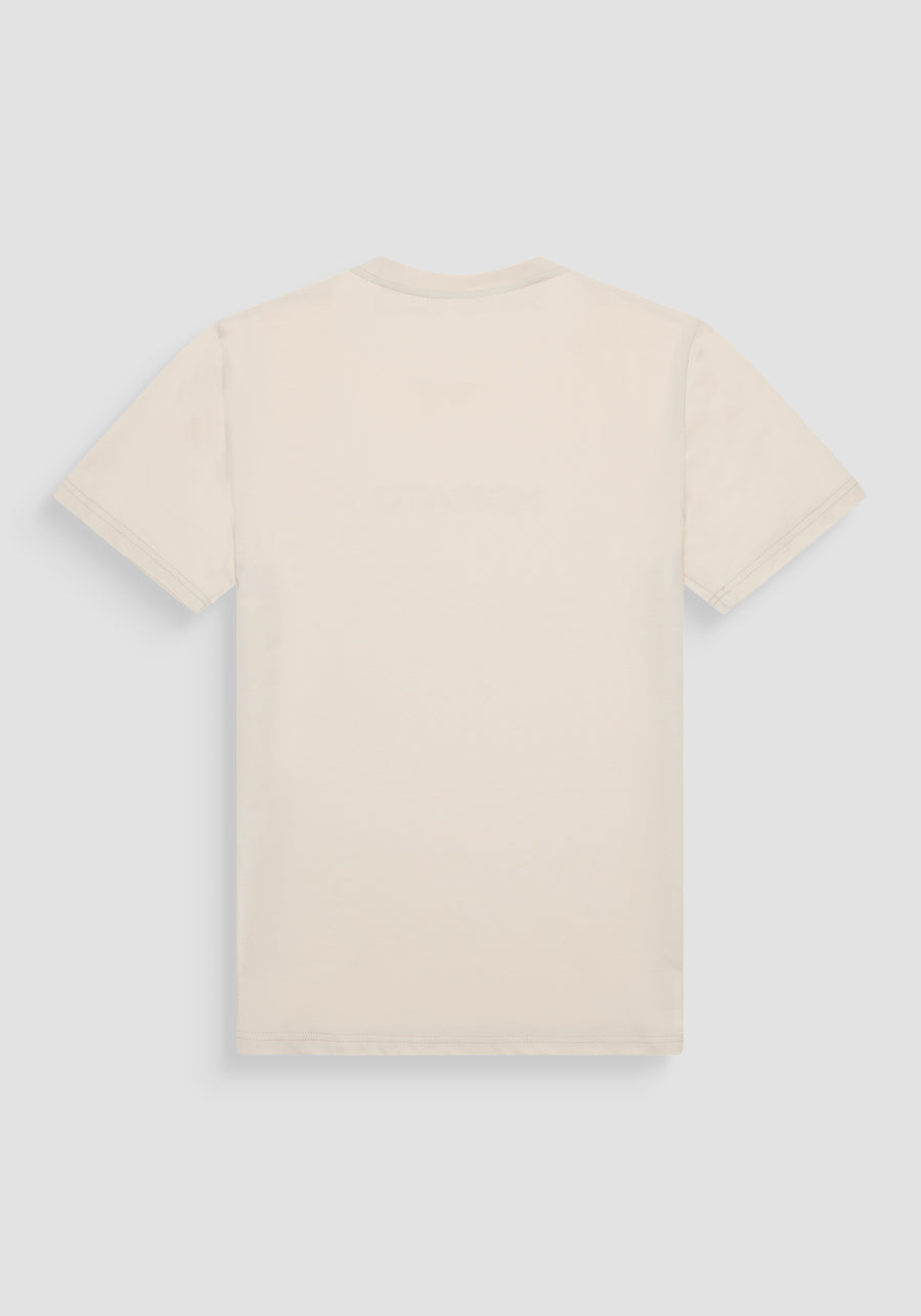 T-SHIRT REGULAR FIT DE PUNTO DE ALGODÓN 100 % CON CUELLO ACANALADO Y MONOGRAMA A JUEGO