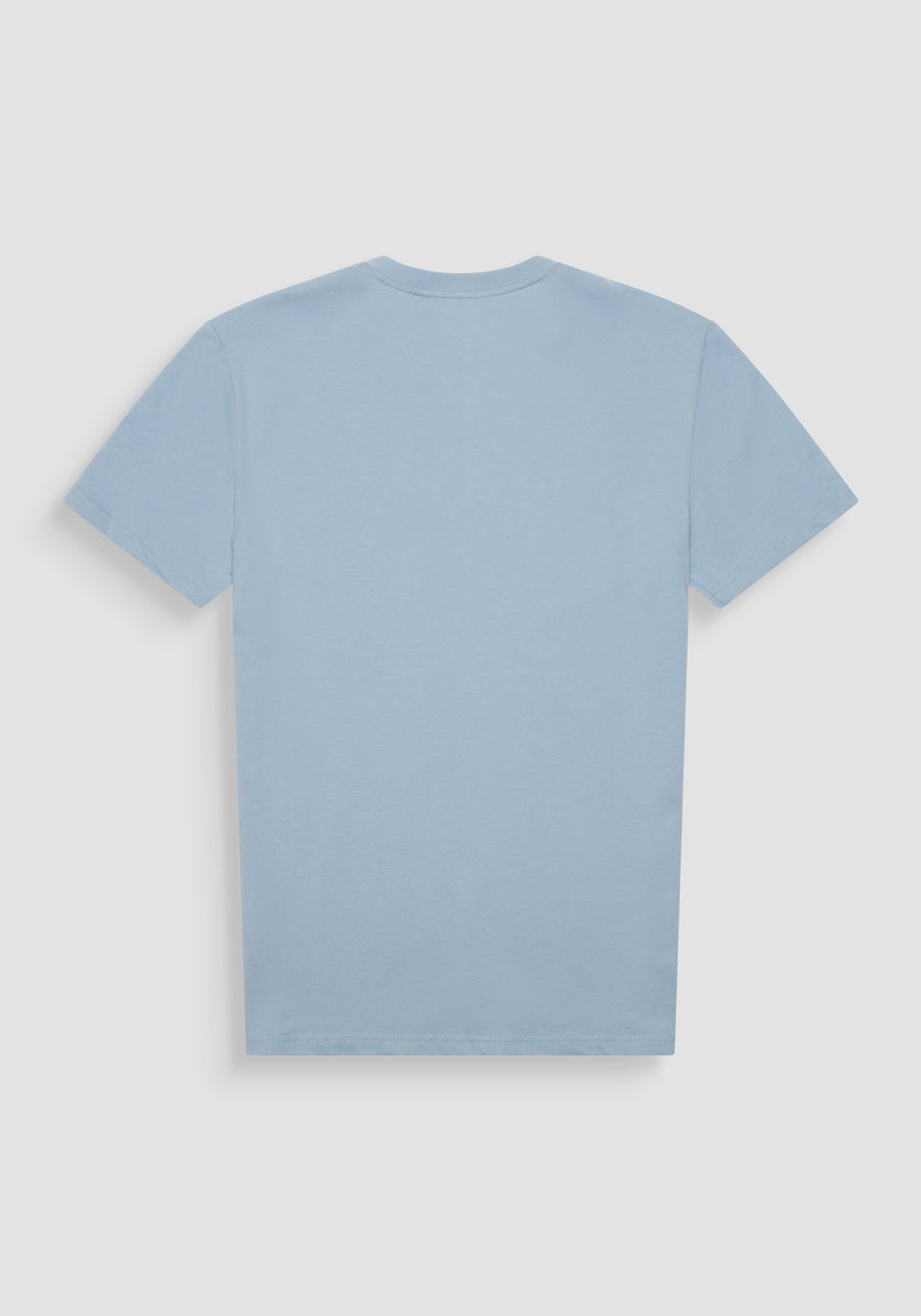 T-SHIRT REGULAR FIT DE PUNTO DE ALGODÓN 100 % CON CUELLO ACANALADO Y MONOGRAMA A JUEGO