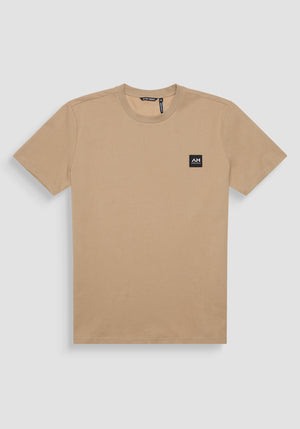 T-SHIRT REGULAR FIT DE PUNTO DE ALGODÓN PURO DE COLOR LISO CON LOGOTIPO EN RELIEVE TONO SOBRE TONO