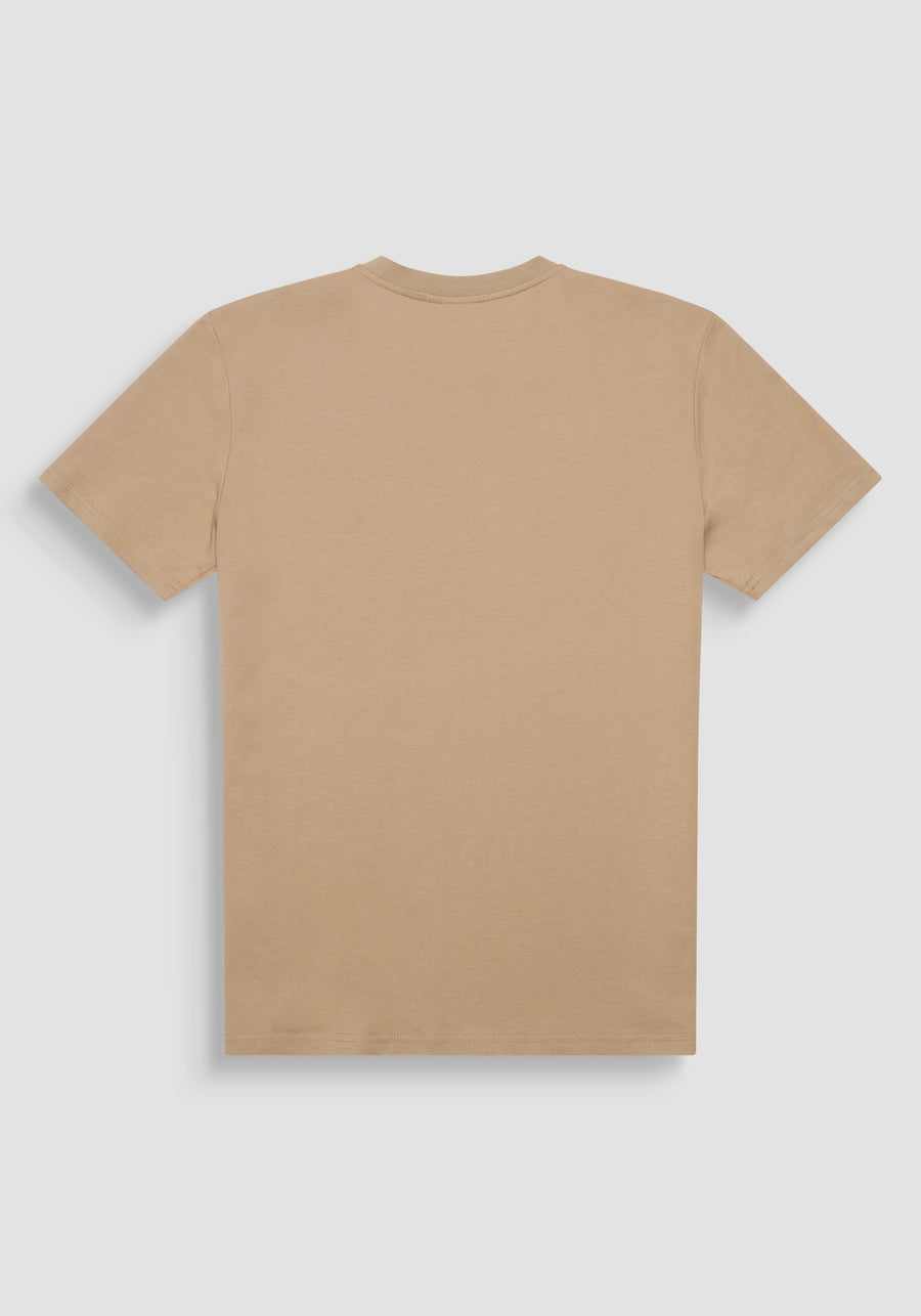 T-SHIRT REGULAR FIT DE PUNTO DE ALGODÓN PURO DE COLOR LISO CON LOGOTIPO EN RELIEVE TONO SOBRE TONO