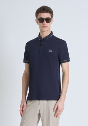 POLO REGULAR FIT DE PUNTO DE ALGODÓN CON PARCHE CON EL LOGOTIPO EN CONTRASTE
