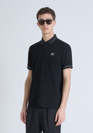 POLO REGULAR FIT DE PUNTO DE ALGODÓN CON PARCHE CON EL LOGOTIPO EN CONTRASTE
