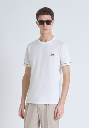 T-SHIRT AJUSTADA DE ALGODÓN JERSEY CON LOGOTIPO IMPRESO EN ESPUMA
