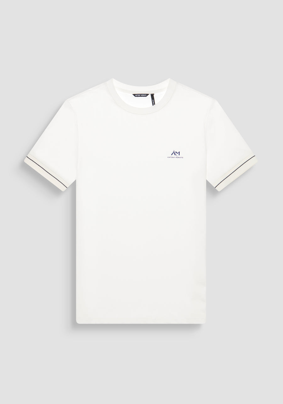 T-SHIRT AJUSTADA DE ALGODÓN JERSEY CON LOGOTIPO IMPRESO EN ESPUMA