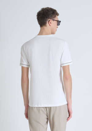 T-SHIRT AJUSTADA DE ALGODÓN JERSEY CON LOGOTIPO IMPRESO EN ESPUMA