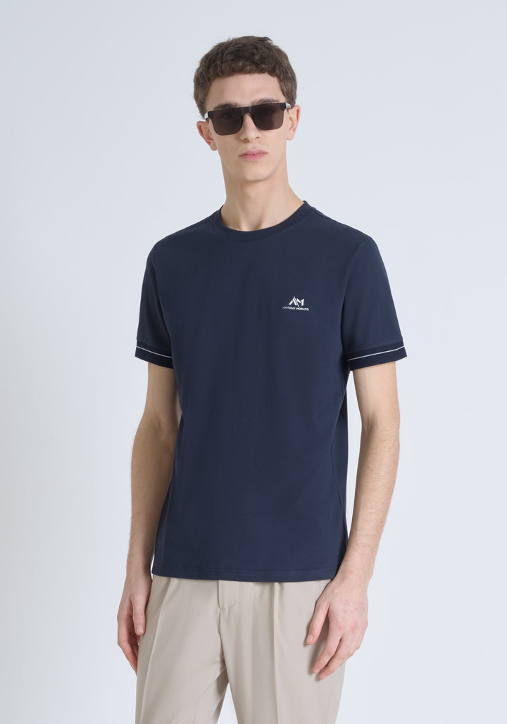 T-SHIRT AJUSTADA DE ALGODÓN JERSEY CON LOGOTIPO IMPRESO EN ESPUMA