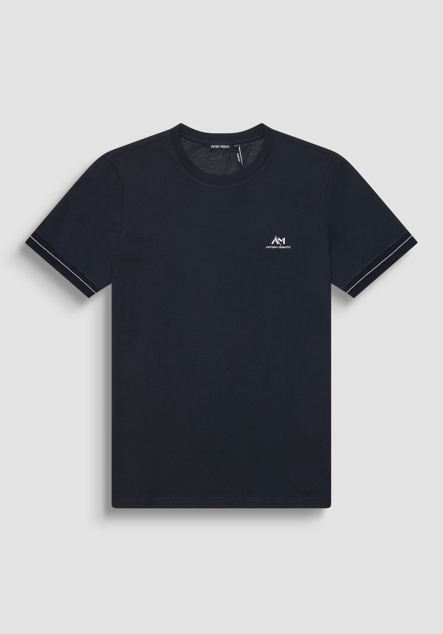 T-SHIRT AJUSTADA DE ALGODÓN JERSEY CON LOGOTIPO IMPRESO EN ESPUMA