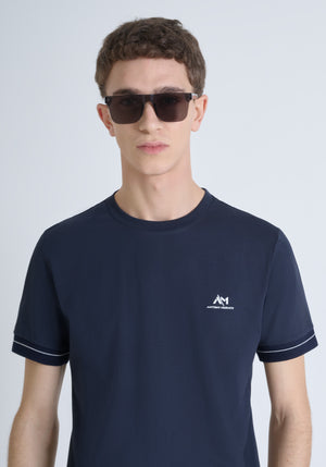 T-SHIRT AJUSTADA DE ALGODÓN JERSEY CON LOGOTIPO IMPRESO EN ESPUMA
