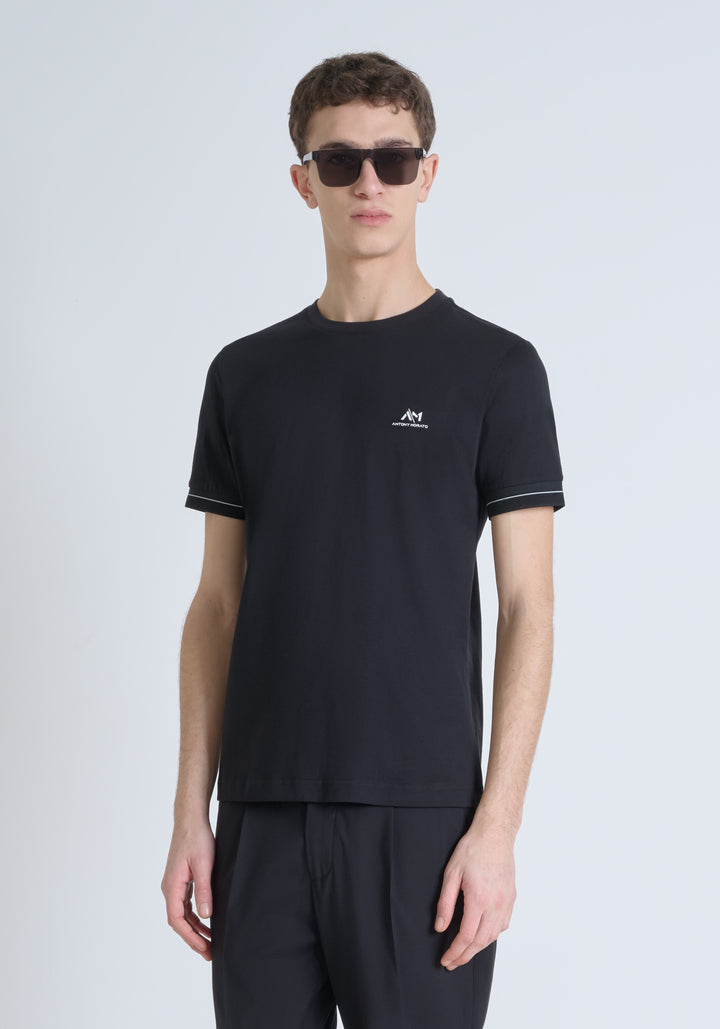 T-SHIRT AJUSTADA DE ALGODÓN JERSEY CON LOGOTIPO IMPRESO EN ESPUMA