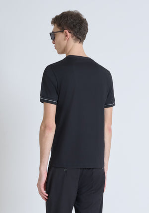 T-SHIRT AJUSTADA DE ALGODÓN JERSEY CON LOGOTIPO IMPRESO EN ESPUMA