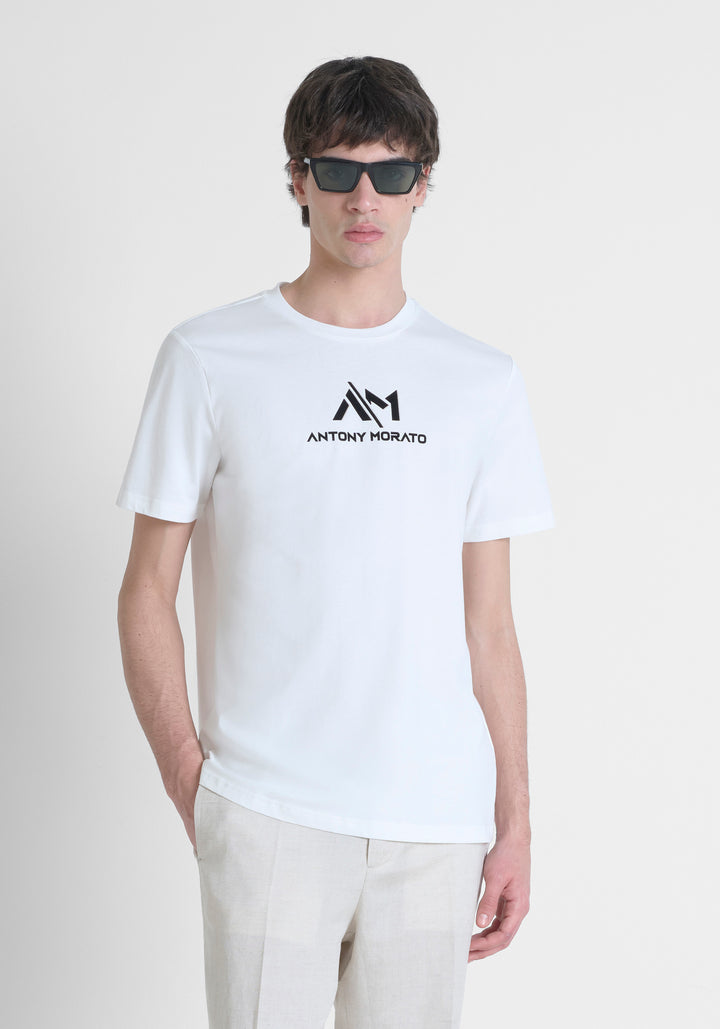 T-SHIRT REGULAR FIT DE JERSEY DE ALGODÓN CON LOGO ESTAMPADO