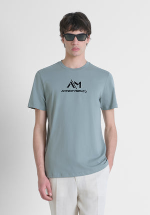 T-SHIRT REGULAR FIT DE JERSEY DE ALGODÓN CON LOGO ESTAMPADO
