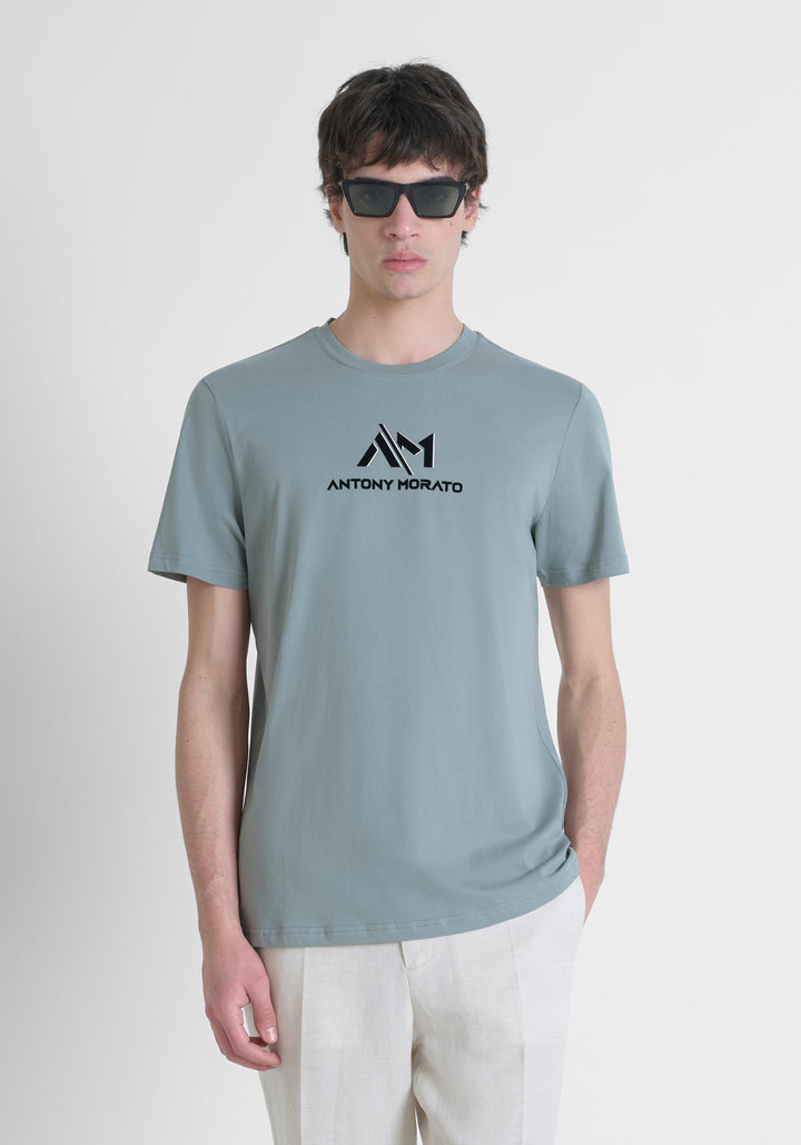 T-SHIRT REGULAR FIT DE JERSEY DE ALGODÓN CON LOGO ESTAMPADO
