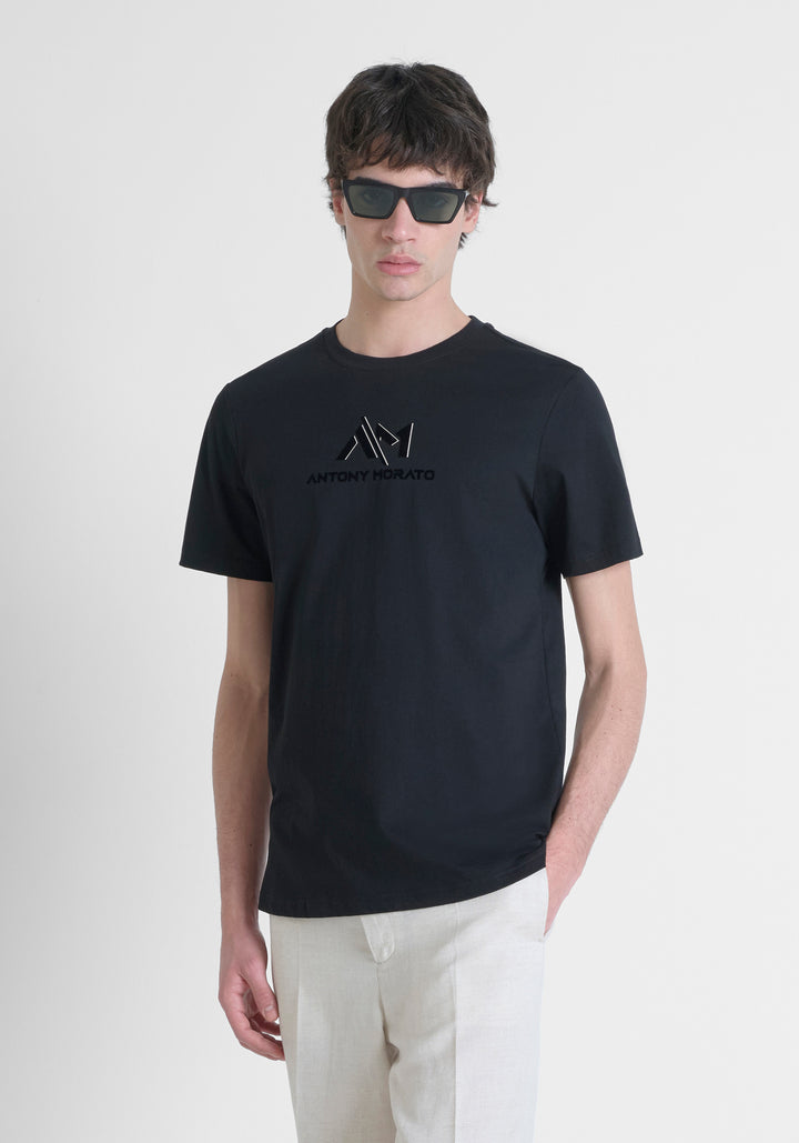 T-SHIRT REGULAR FIT DE JERSEY DE ALGODÓN CON LOGO ESTAMPADO