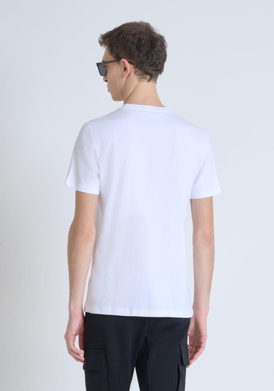 T-SHIRT REGULAR FIT DE ALGODÓN CON LOGOTIPO ESTAMPADO