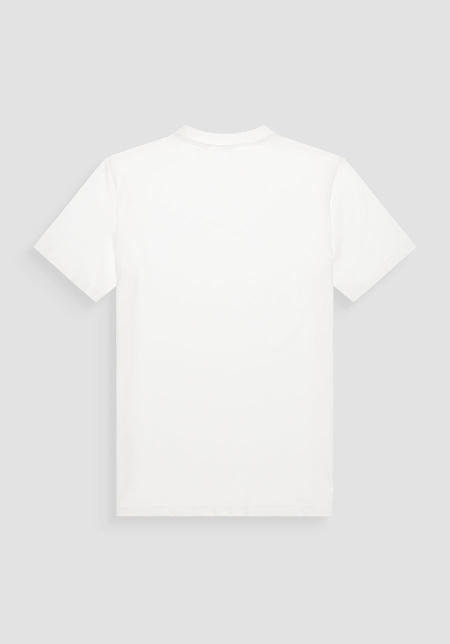 T SHIRT REGULAR FIT DE PUNTO DE ALGODÓN CON LOGOTIPO DE COLOR LISO