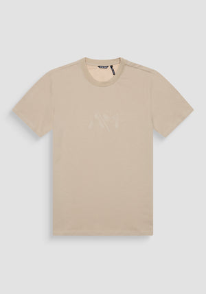 T SHIRT REGULAR FIT DE PUNTO DE ALGODÓN CON LOGOTIPO DE COLOR LISO
