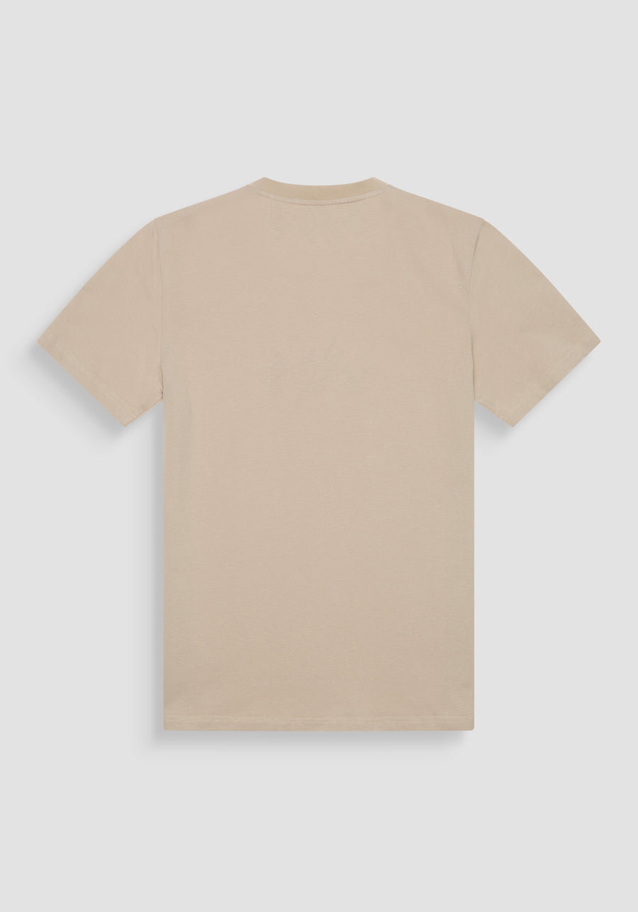 T SHIRT REGULAR FIT DE PUNTO DE ALGODÓN CON LOGOTIPO DE COLOR LISO