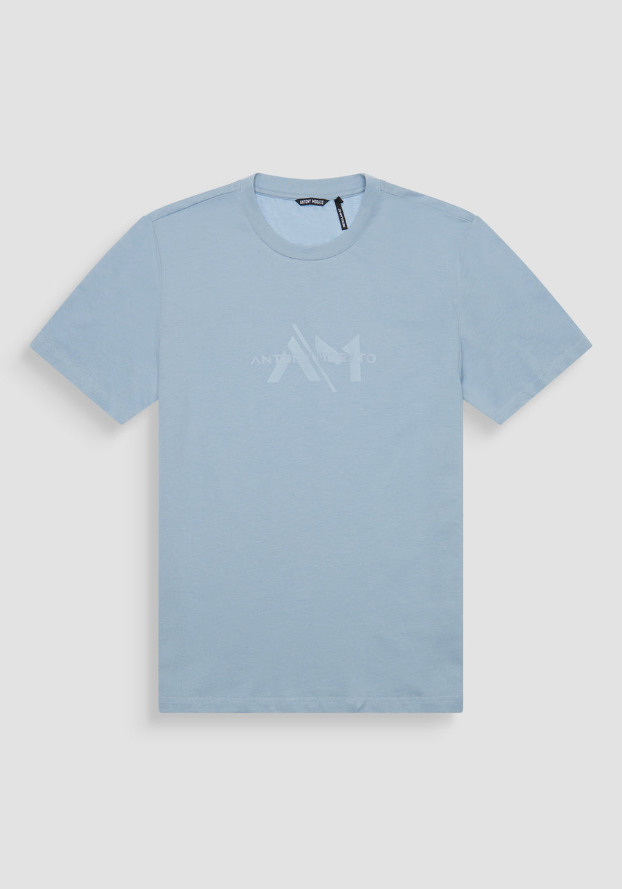 TSHIRT REGULAR FIT DE PUNTO DE ALGODÓN CON LOGOTIPO DE COLOR LISO
