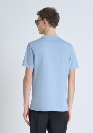 TSHIRT REGULAR FIT DE PUNTO DE ALGODÓN CON LOGOTIPO DE COLOR LISO