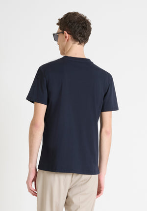 T SHIRT REGULAR FIT DE PUNTO DE ALGODÓN CON LOGOTIPO DE COLOR LISO