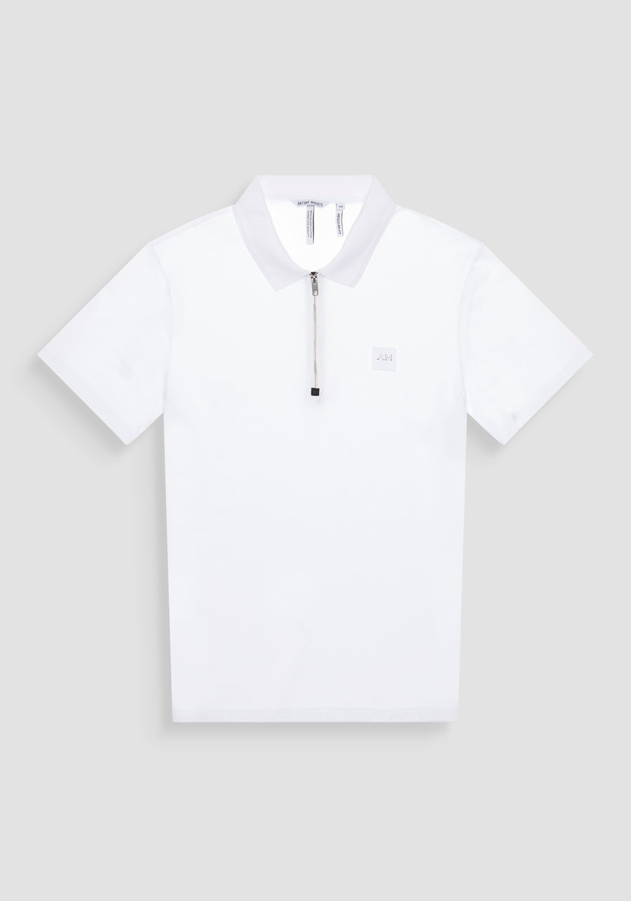 POLO REGULAR FIT DE PUNTO DE ALGODÓN 100 % CON PARCHE COSIDO Y MONOGOTIPO EN CONTRASTE