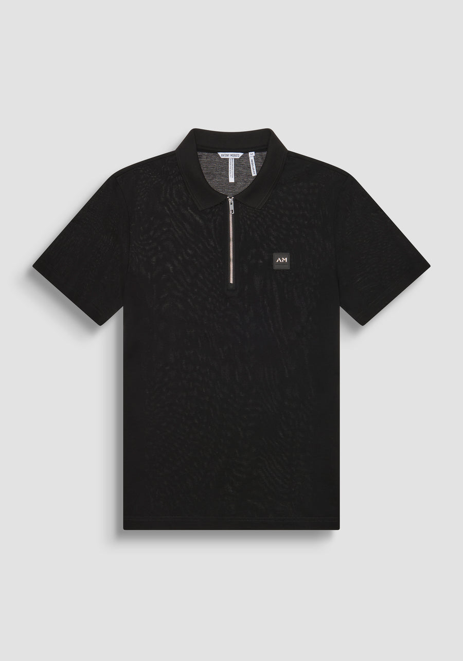 POLO REGULAR FIT DE PUNTO DE ALGODÓN 100 % CON PARCHE COSIDO Y MONOGOTIPO EN CONTRASTE
