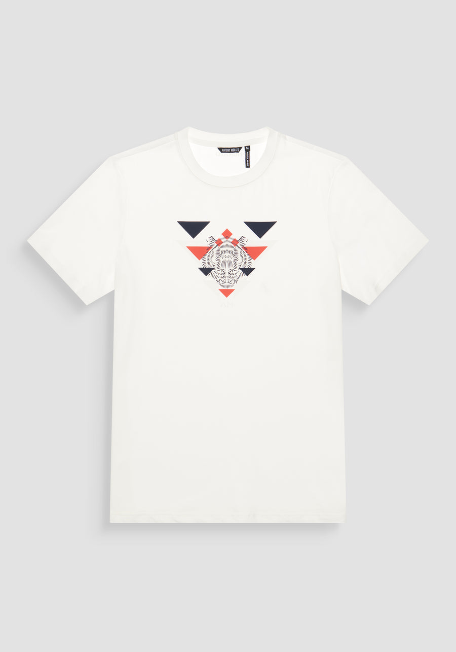T-SHIRT REGULAR FIT DE ALGODÓN JERSEY CON LOGOTIPO DE GOMA ESTAMPADO