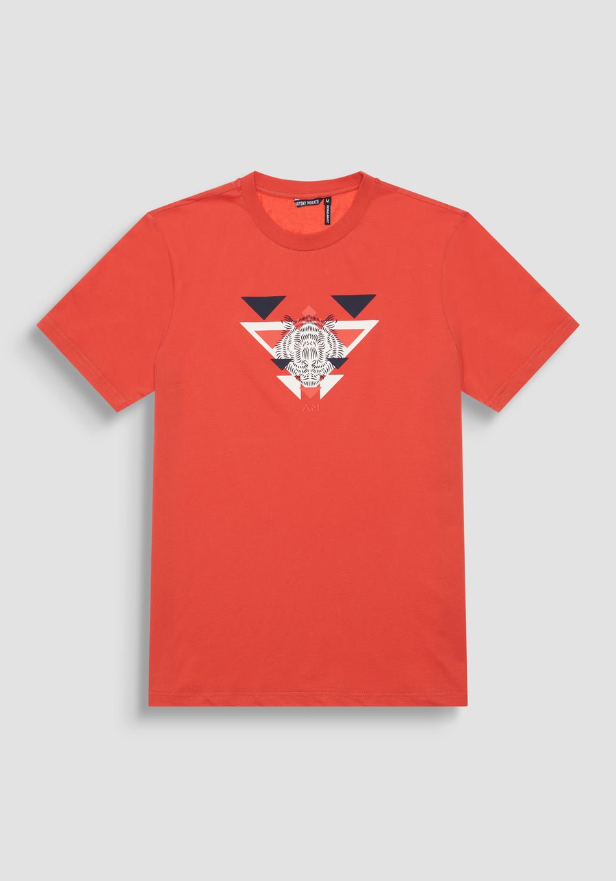 T-SHIRT REGULAR FIT DE ALGODÓN JERSEY CON LOGOTIPO DE GOMA ESTAMPADO