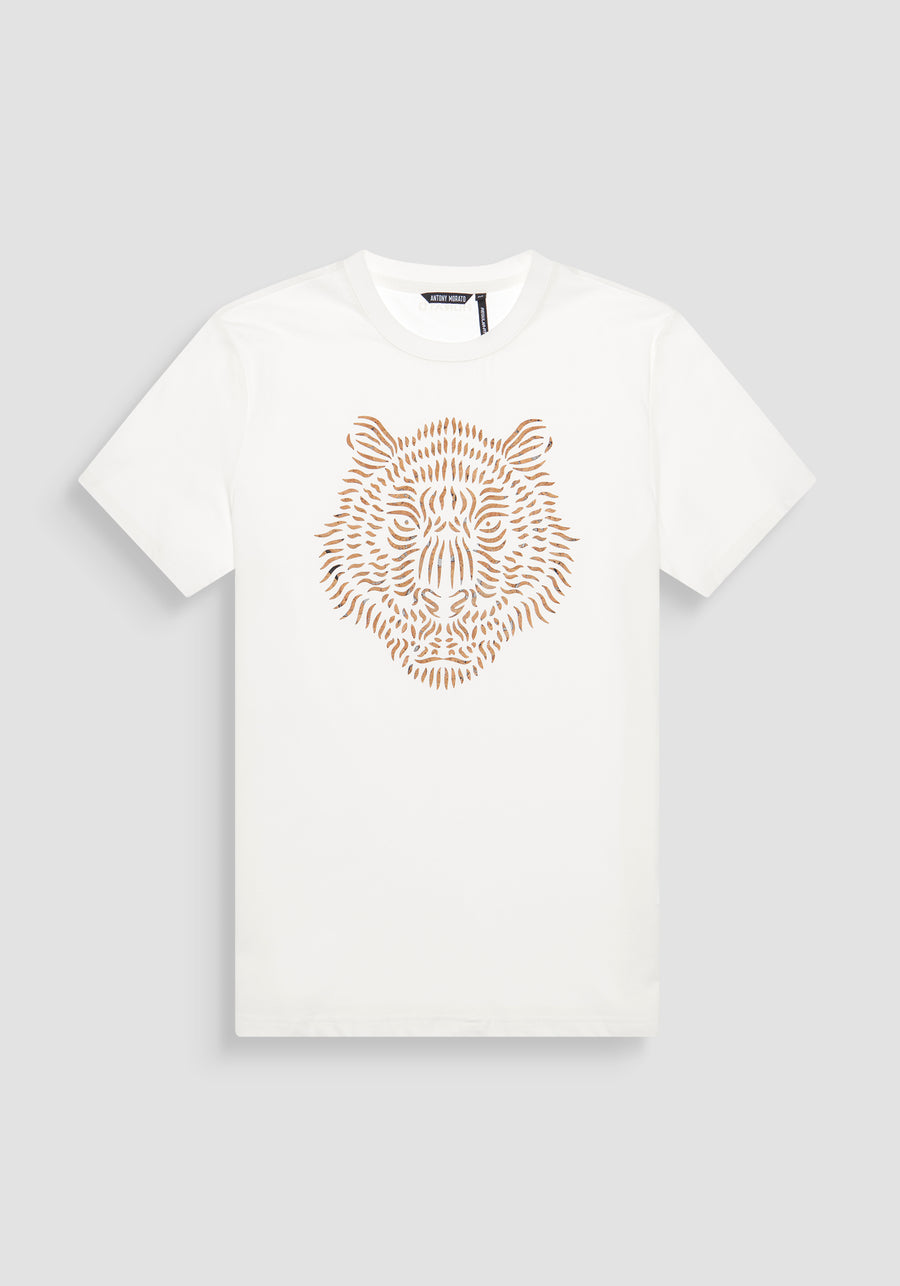 T-SHIRT REGULAR FIT DE ALGODÓN JERSEY CON LOGOTIPO DE CORCHO ESTAMPADO