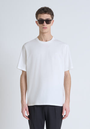 T-SHIRT RELAXED FIT DE ALGODÓN CON MONOGRAMA DEL LADO DEL CORAZÓN